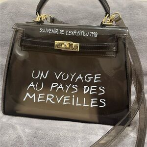 Dark Grey Jelly in the style of Kelly purse- Un Voyage Au Pays Des Merveilles